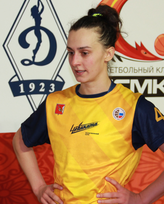 Ein Handballspieler in gelb-blauer Uniform steht mit Händen in den Hüften, nach vorne gewandt mit entschlossener Miene, vor einem Banner mit Text und Logo.