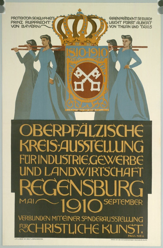 Plakat für die deutsche Revolution 1910, das eine Gruppe von Menschen und eine Krone mit Text zeigt.