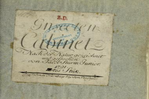 Ein altes Buch mit dem Titel "Z.D. Nürnberg, Deutschland, 1791" mit einem Erstausgabenstempel und handgeschriebenem Text auf dem Papier.