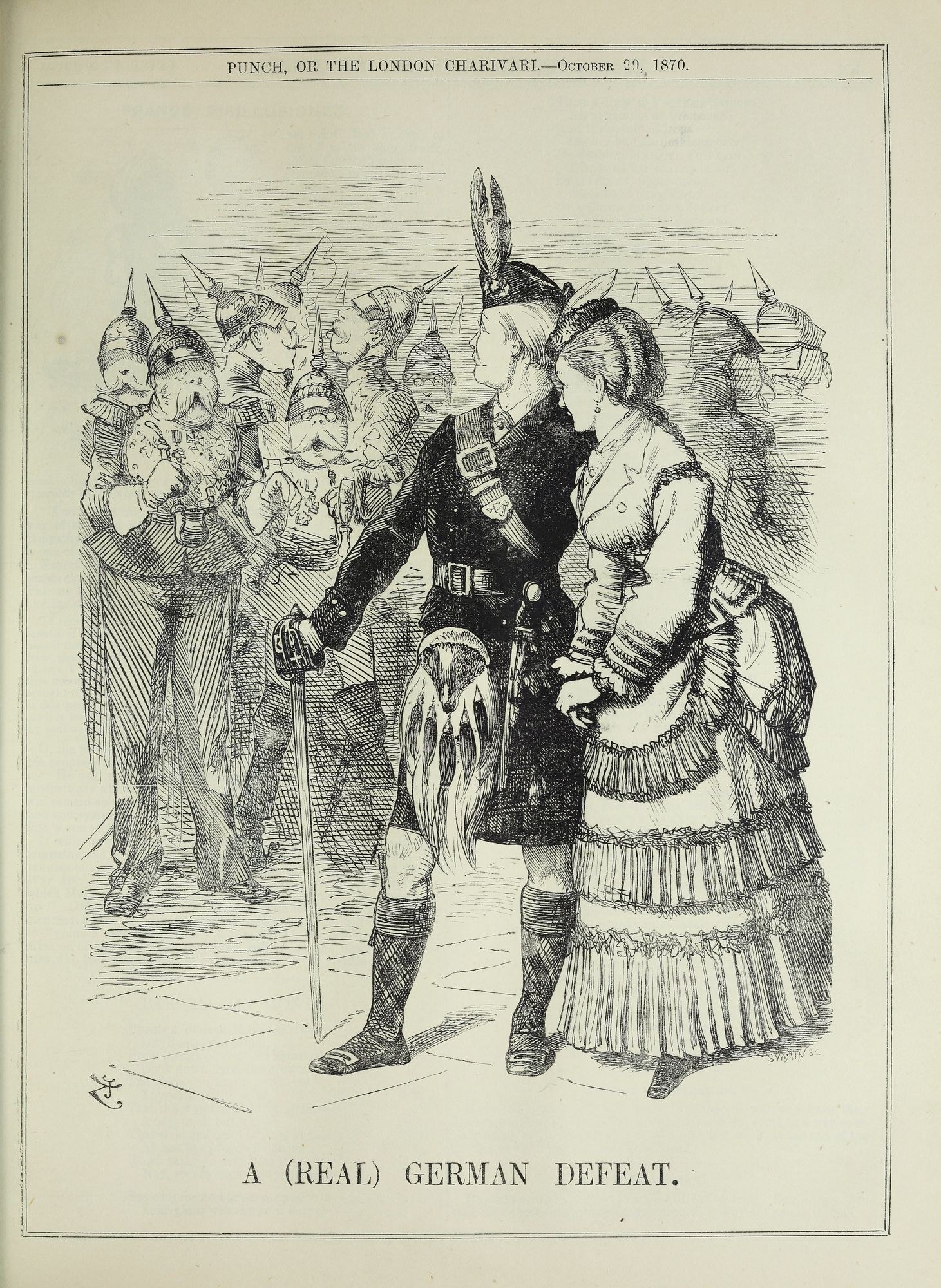 Ein Mann und eine Frau stehen vor einer Menge, der Mann hält einen Stock, auf einem Papier mit deutschem Text und Zahlen, die eine Niederlage angeben.