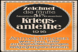 Ein schwarz-oranges deutsches Plakat aus dem Jahr 1916, das ein Bierfest bewirbt und Text enthält.