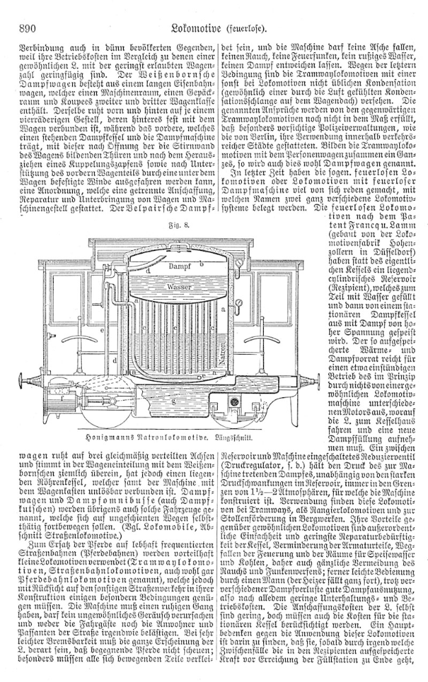 Ein detailliertes Auto-Motor-Schema mit beschrifteten Komponenten auf einer Buchseite, begleitet von dem Text "Deutsches Patent 890,000,000 - Schematics of the Engine".